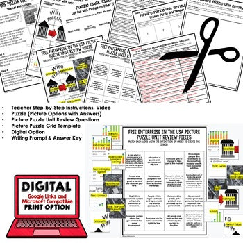 Free Enterprise in US Activity Picture Puzzle, Economics Curriculum - preview 2