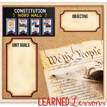 Constitution Word Wall Pennants Civics Word Wall US History Word Wall Posters - preview 2