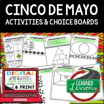 Cinco de Mayo Activities, Choice Board, Interactive Notebook Google - preview 1