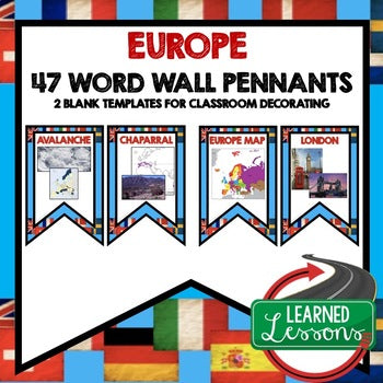 Europe Word Wall World Geography Word Wall Geography Posters - preview 1