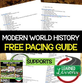 Modern World History Pacing Guide | Renaissance to Today | Curriculum Map - preview 1