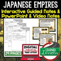 Japanese Empires Guided Notes and PowerPoints, Interactive Notebooks, Google - preview 1