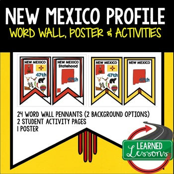 New Mexico History Word Wall, State Profile, New Mexico Activities US History - preview 1