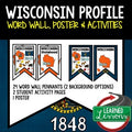 Wisconsin History Word Wall State Profile Wisconsin Activities Wisconsin Posters - preview 1