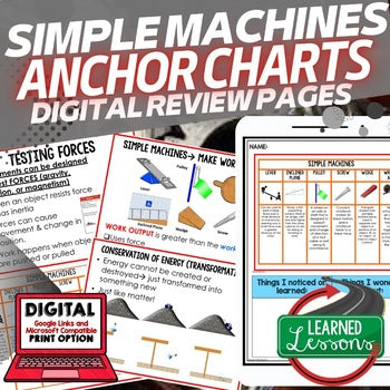 Simple Machines Anchor Charts, Posters, Physical Science Anchor Charts - preview 1