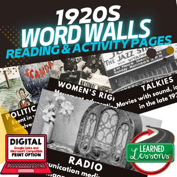 1920s Word Wall Activity Pages U.S. History Word Wall - preview 1