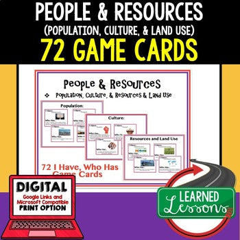 People & Resources Game Cards, Geography Test Prep,  Digital Distance Learning - preview 1