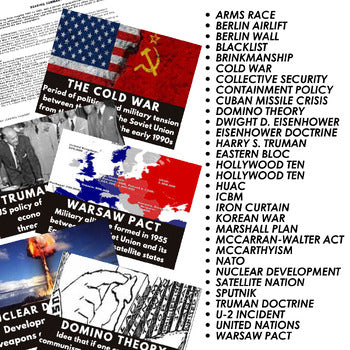 Cold War Word Wall Activity Pages U.S. History Word Wall FREE - preview 2