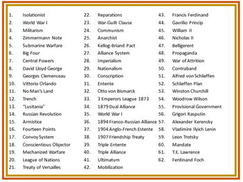 World War I Word Wall World History Word Wall World History Posters - preview 2