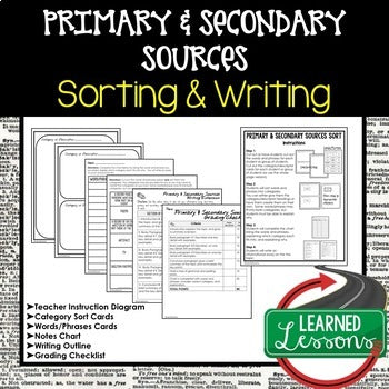 Primary & Secondary Sources Sorting Activity - preview 1