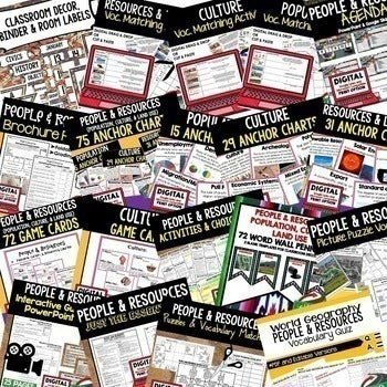 Geography Bundle | Population, Culture, Resources & Land Use Activities - preview 3