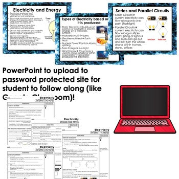 Electricity Guided Notes and PowerPoints Physical Science Activity - preview 2