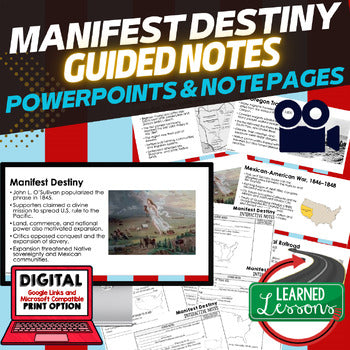 Manifest Destiny Guided Notes & PowerPoints American History Google - preview 1