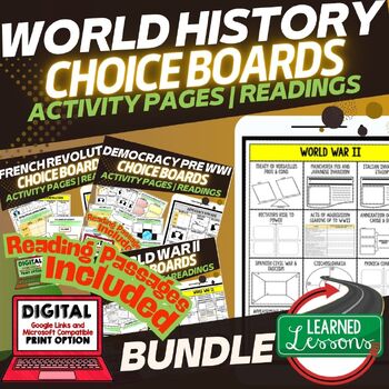 World History Choice Board Bundle | Print & Digital Activities Part 2 - preview 1