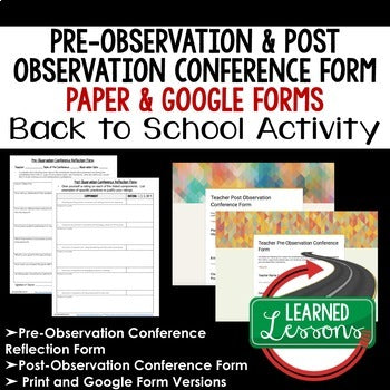 Pre-Observation and Post-Observation Conference Print and Google Form - preview 1