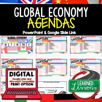 Global Economy Agenda PowerPoint & Google Slides Agenda - preview 1