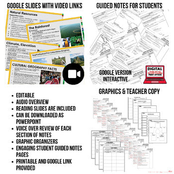 Latin America Guided Notes & PowerPoints World Geography Guided Notes | - preview 2