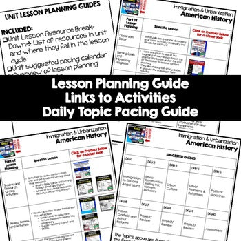 Immigration, Urbanization Lesson Plan Guide, American History BACK TO SCHOOL - preview 2