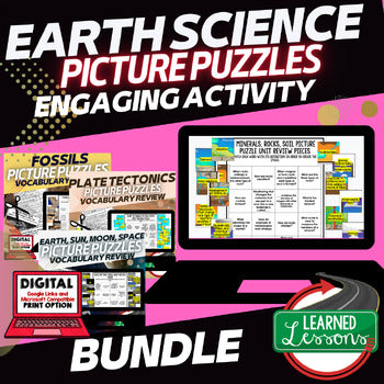 Earth Science Picture Puzzle Bundle | NGSS Study Guides, Test Prep & Review - preview 1