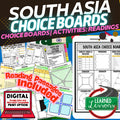 South Asia Activities, Choice Board, Google Geography, Reading Comprehension - preview 1
