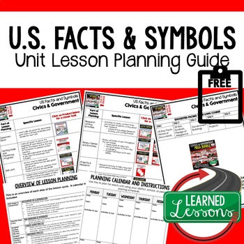 US Facts and Symbols Lesson Plan Guide Civics, Government Back To School - preview 1
