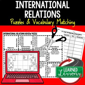 Foreign Affairs Vocabulary Activity Puzzle Print and Google - preview 1