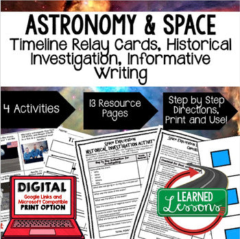 Solar System & Planets, Space Exploration Timeline & Writing with Google Link - preview 1