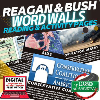 Reagan & Bush Presidency Word Wall Activity Pages U.S. History Word Wall - preview 1