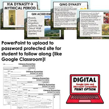 Chinese Dynasties Guided Notes and PowerPoints, Interactive Notebooks, Google - preview 2