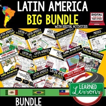 Latin America Geography Bundle | World Geography Activities | Print & Google - preview 1