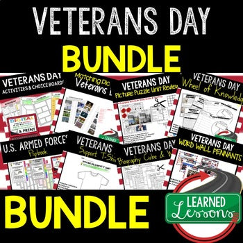Veterans Day Activities Bundle | Veterans Day Print & Digital Resources - preview 1