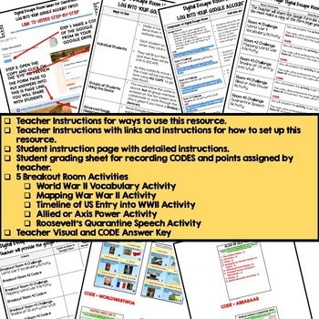 World War II Digital Escape Room, Test Prep, Digital Learning, Google - preview 3