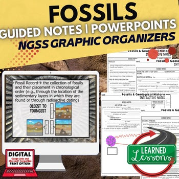 Fossils Guided Notes & PowerPoints NGSS Earth Science Guided Notes - preview 1