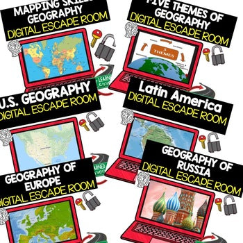 World Geography Escape Room Bundle | Digital Breakout Activities | Geography - preview 2