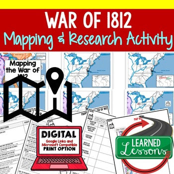 War of 1812 Map Activity and Research, Mapping the War of 1812, PowerPoint - preview 1