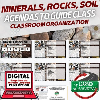 Minerals, Rocks, Soil Agenda PowerPoint & Google Slides, Earth Science Agenda - preview 1