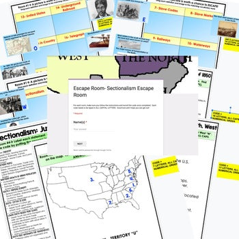 Sectionalism Escape Room | Digital Breakout | U.S. History Activity - preview 2