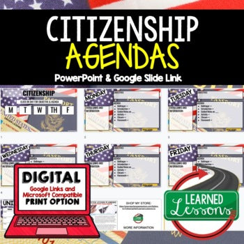 Citizenship Agenda PowerPoint & Google Slides Civics Agenda - preview 1