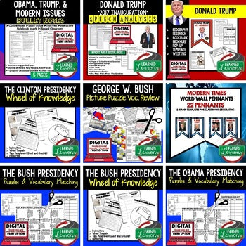 Modern U.S. Presidents Bundle | Clinton, Obama & Trump U.S. History Activities - preview 4