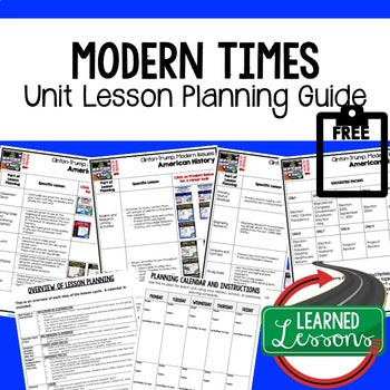Clinton, Bush, Obama, Trump Lesson Plan Guide, American History BACK TO SCHOOL - preview 1