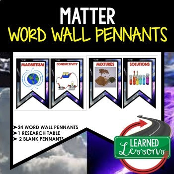 Matter Word Wall Pennants (Physical Science Word Wall) - preview 1
