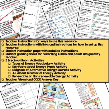 Types of Energy Digital Escape Room, Type of Energy Breakout Room, No Prep - preview 3