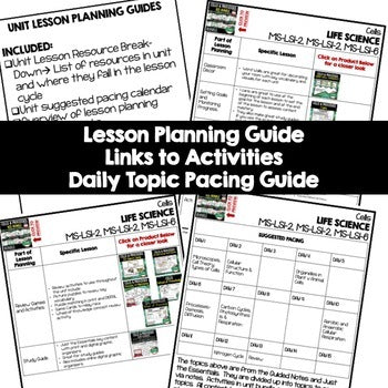 Cells Lesson Plan Guide | NGSS Life Science Lesson Plans Curriculum - preview 2