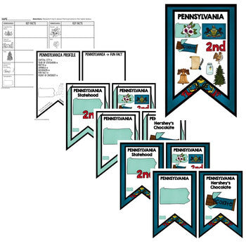 Pennsylvania History Word Wall, State Profile, Pennsylvania Activities Posters - preview 2