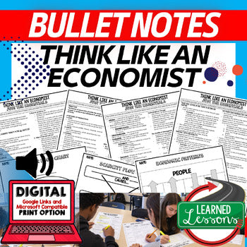 Think Like an Economist Outline Notes Bullet Notes Unit Review Economic Notes - preview 1