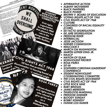Civil Rights Movement Word Wall Activity Pages U.S. History Word Wall - preview 2