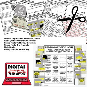 Business Organization Activity Picture Puzzle, Economics Curriculum - preview 2
