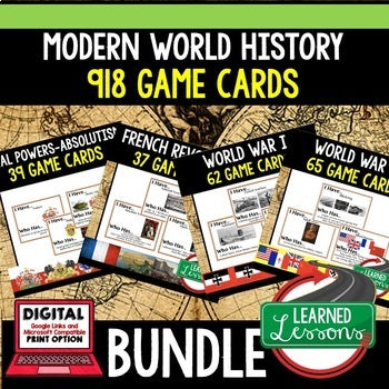 World History Game Cards Bundle | Renaissance to Modern Test Prep Part 2 - preview 1