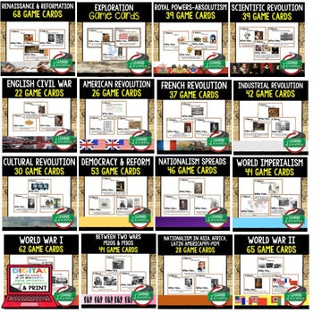 Between Two Great Wars Game Cards, Test Prep, Print & Digital Learning - preview 3