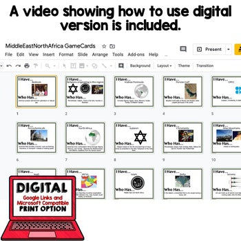 Middle East & North Africa  Game Cards, Geography Test Prep, Digital - preview 2